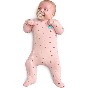 image:imageLove to Dream Romper Snug Fit Viscose from Bamboo  Side Zipper Builtin Mittens  Supports Better SleepBlush Pink